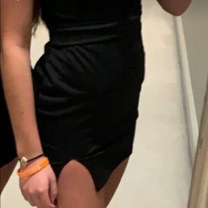 black mini skirt